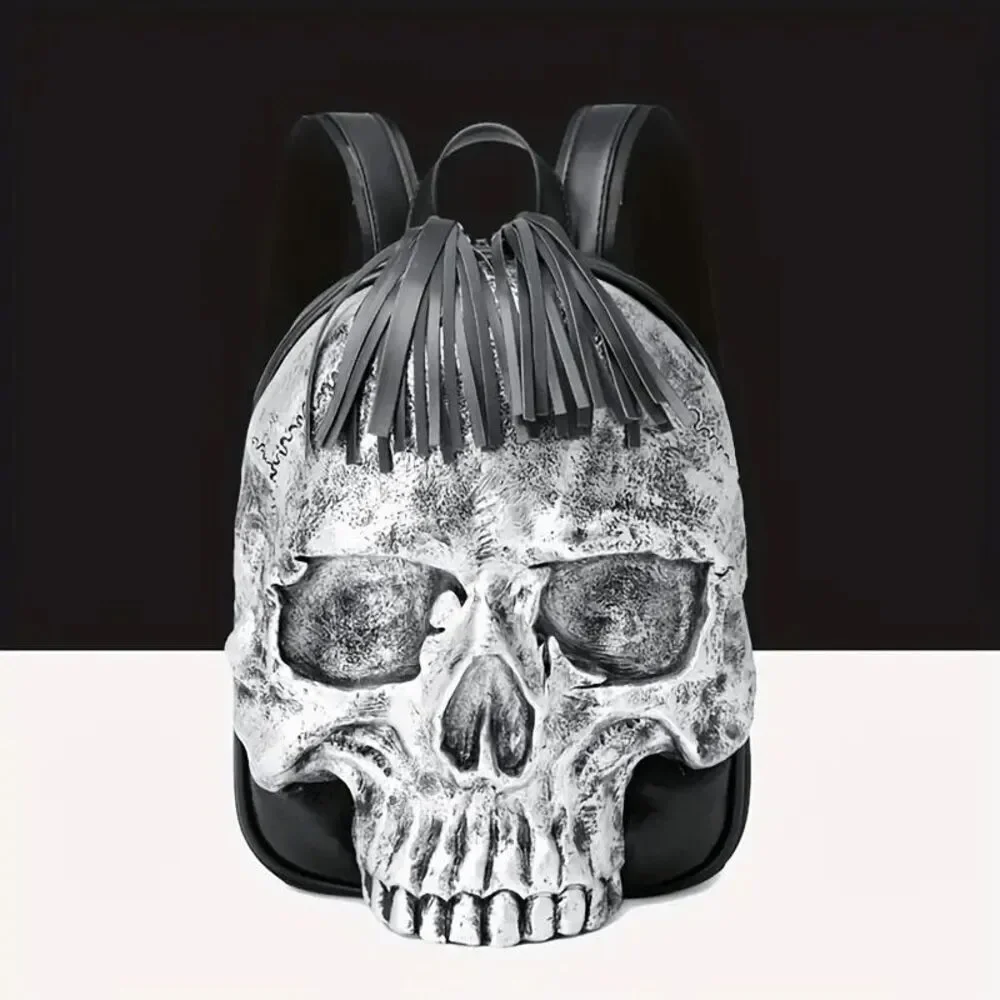 3D Embossed Skull Backpack - Women's Fashion Punk Street-Style Shoulder Bag